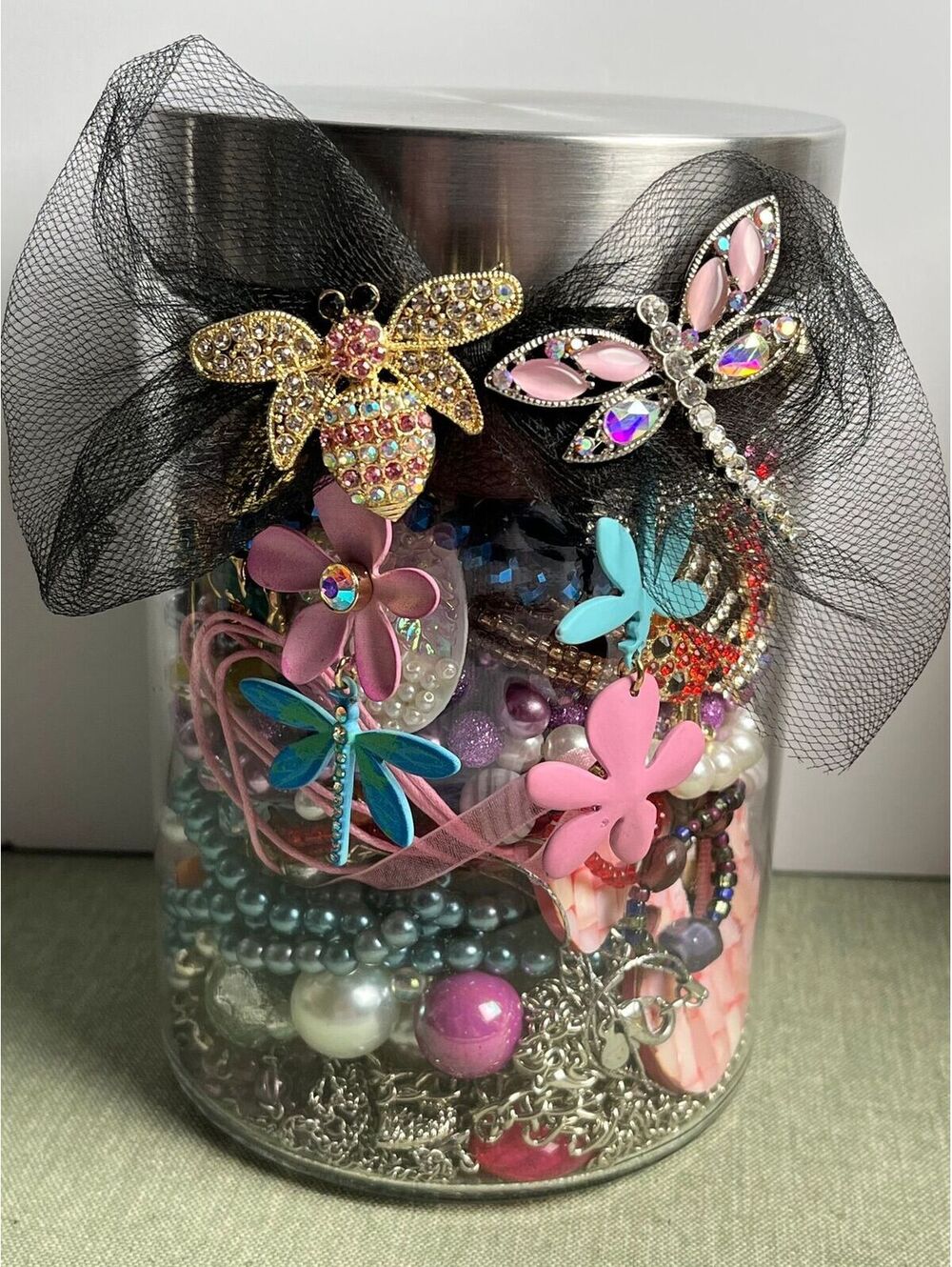 M- Whimsical Fairy Core Huge Mystery Jewelry Jar Surprise Jewelry